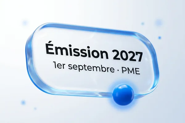 Facture en verre ouverte en coupe pour passer à la facture électronique : SIREN client, adresse de livraison, nature de l'opération et avoir rattaché